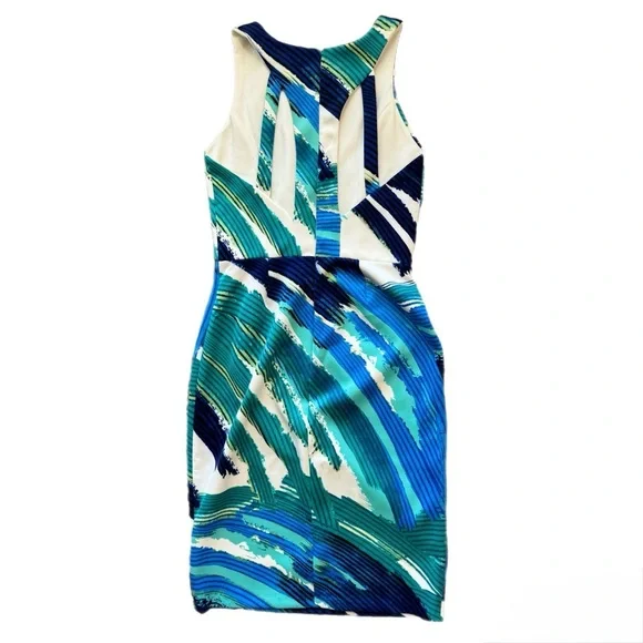 ❤️ Saks Fifth Avenue Red Label Floral Cutout Back Dress Size Large - Picture 3 of 7